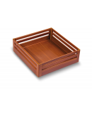 SilverBell Plus 19X20X6 Aluminium Teak Wood Finish Plain Kitchen Basket