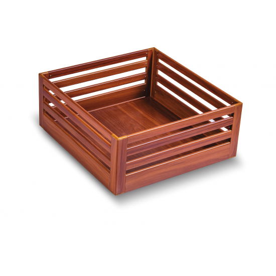 SilverBell Plus 17X20X8 Aluminium Teak Wood Finish Plain Kitchen Basket