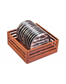 SilverBell Plus 19X20X8 Aluminium Teak Wood Finish Thali Kitchen Basket