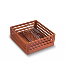 SilverBell Plus 19X20X8 Aluminium Teak Wood Finish Thali Kitchen Basket